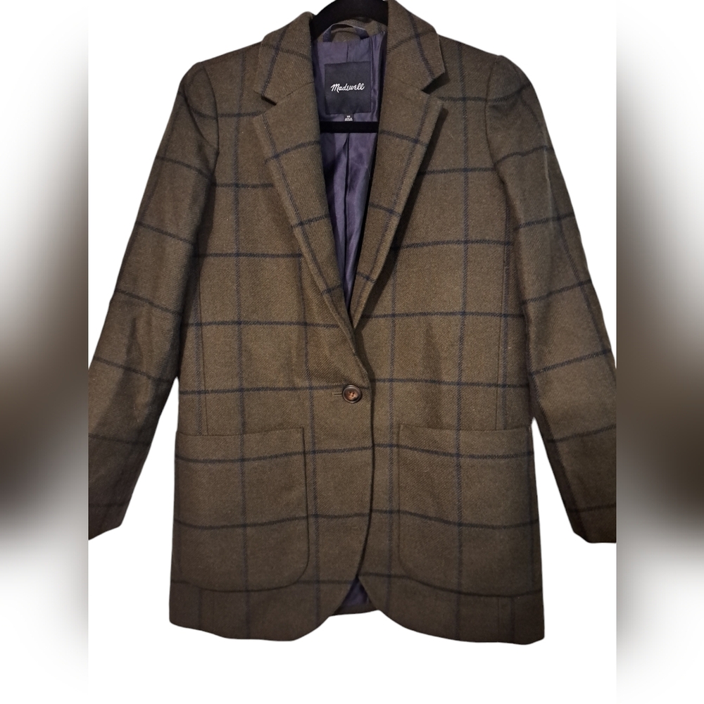 Madewell Women's Green and Blue Blazer Jacket XS